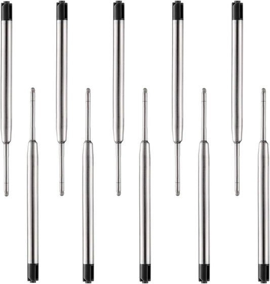Obacle Ballpoint Pen Refills Black, 1.0mm Medium Point Smooth Writing for Ballpoint Pens, Black Ink, 3.85inch (9.8cm), 10 Pack (Black)