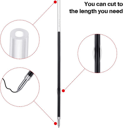 30 Piece Black Ink Pen Refills, 1 mm Ballpoint Refills Replacement Ballpoint for Click Retractable Pens Office College Supplies