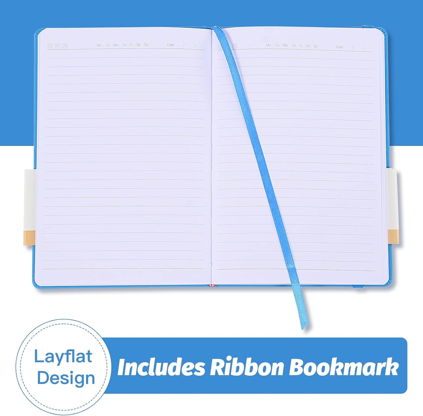 SUIN Hardcover-Journal-Notebooks, A5 Lined Journals Notebook for Writing 200 Pages, 8.2 x 5.5 inch, Classic Ruled Notebooks for Work/Travel/College (Black- 1 Pack)