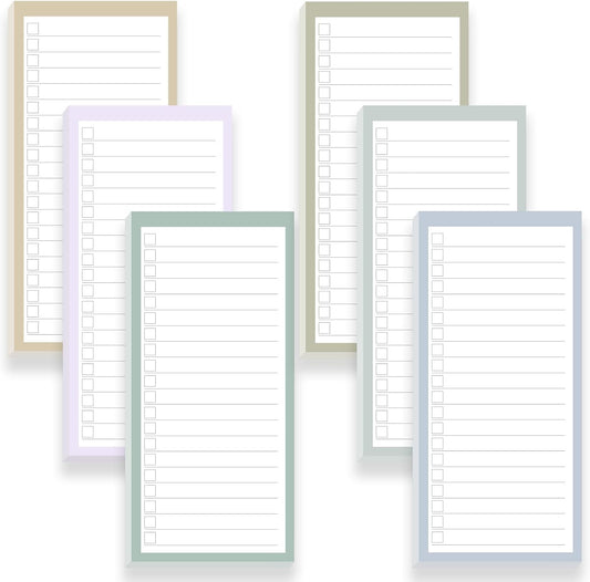 BIPEND 6 Pack Magnetic Notepads for Refrigerator, Grocery List Magnet Pad for Fridge, 50 Sheets per Note Pads To-Do List, Shopping List(300Sheets)