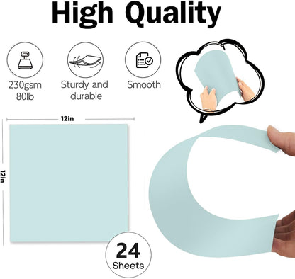 White Cardstock 12x12-24 Sheets Cardstock Paper, Goefun 80lb White Card Stock Paper for Card Making, Cricut, Crafting, Scrapbook, Photo Albums