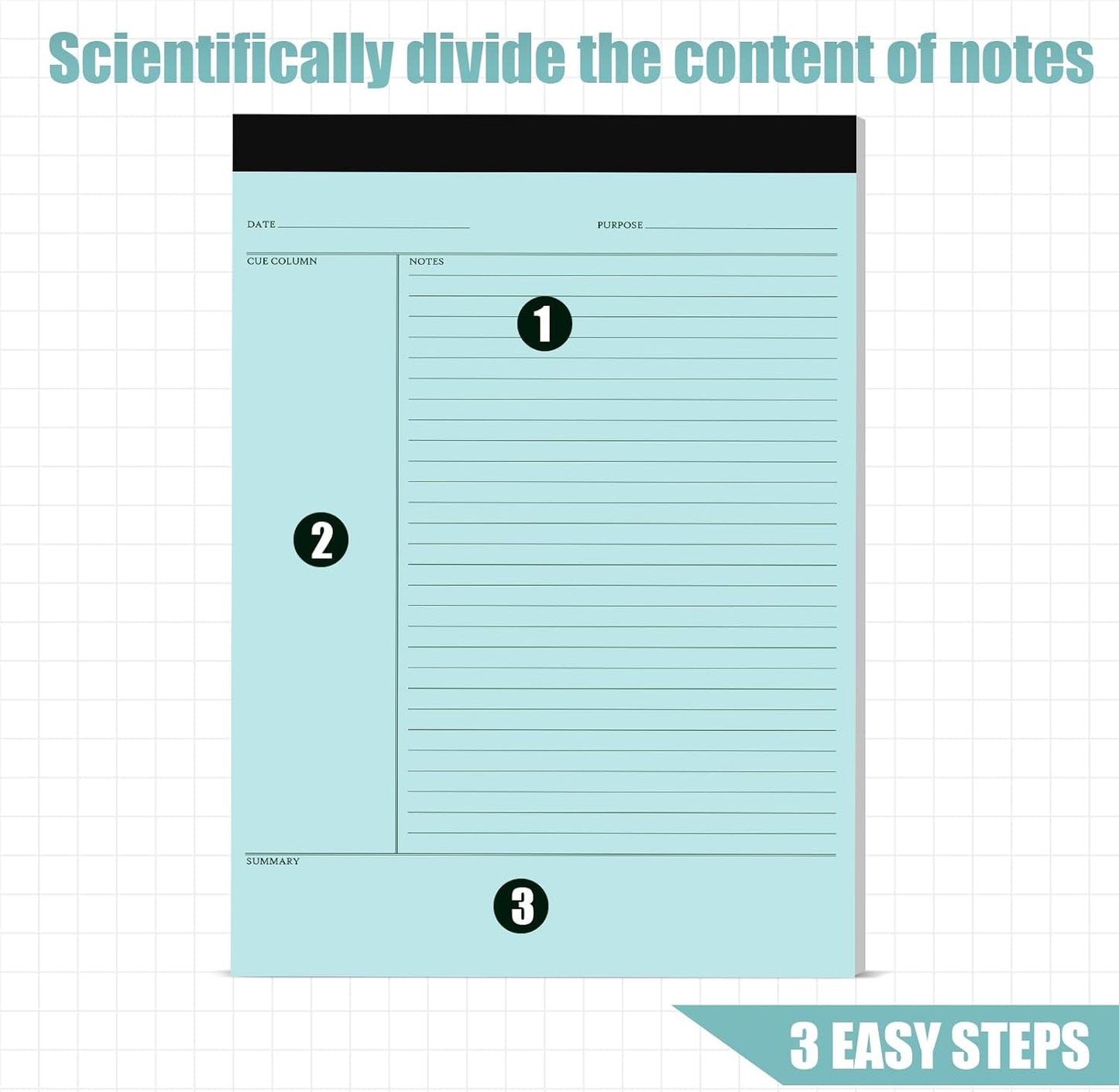 PerKoop 4 Pcs Writing Note Pads Notes System 8.5 x 11 Inches College Ruled Legal Pads Lined Paper Notebooks for Office School Teacher Students College Business, 45 Sheets Per Pad (Multicolor)