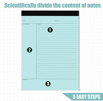 PerKoop 4 Pcs Writing Note Pads Notes System 8.5 x 11 Inches College Ruled Legal Pads Lined Paper Notebooks for Office School Teacher Students College Business, 45 Sheets Per Pad (Multicolor)