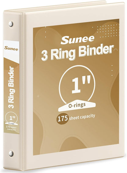 SUNEE 3 Ring Binder 3 Inch 1 Pack, Clear View Binder Three Ring PVC-Free (Fit 8.5x11 Inches) for School or Office Supplies, Pink