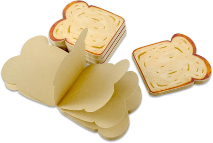 Toast-Shaped Note Pads - 5 Pack Blank Scratch Pads 50 Sheets/Pad Small Notebook for Baking Lovers Cute Note Taking (2-slice toast memo pad)