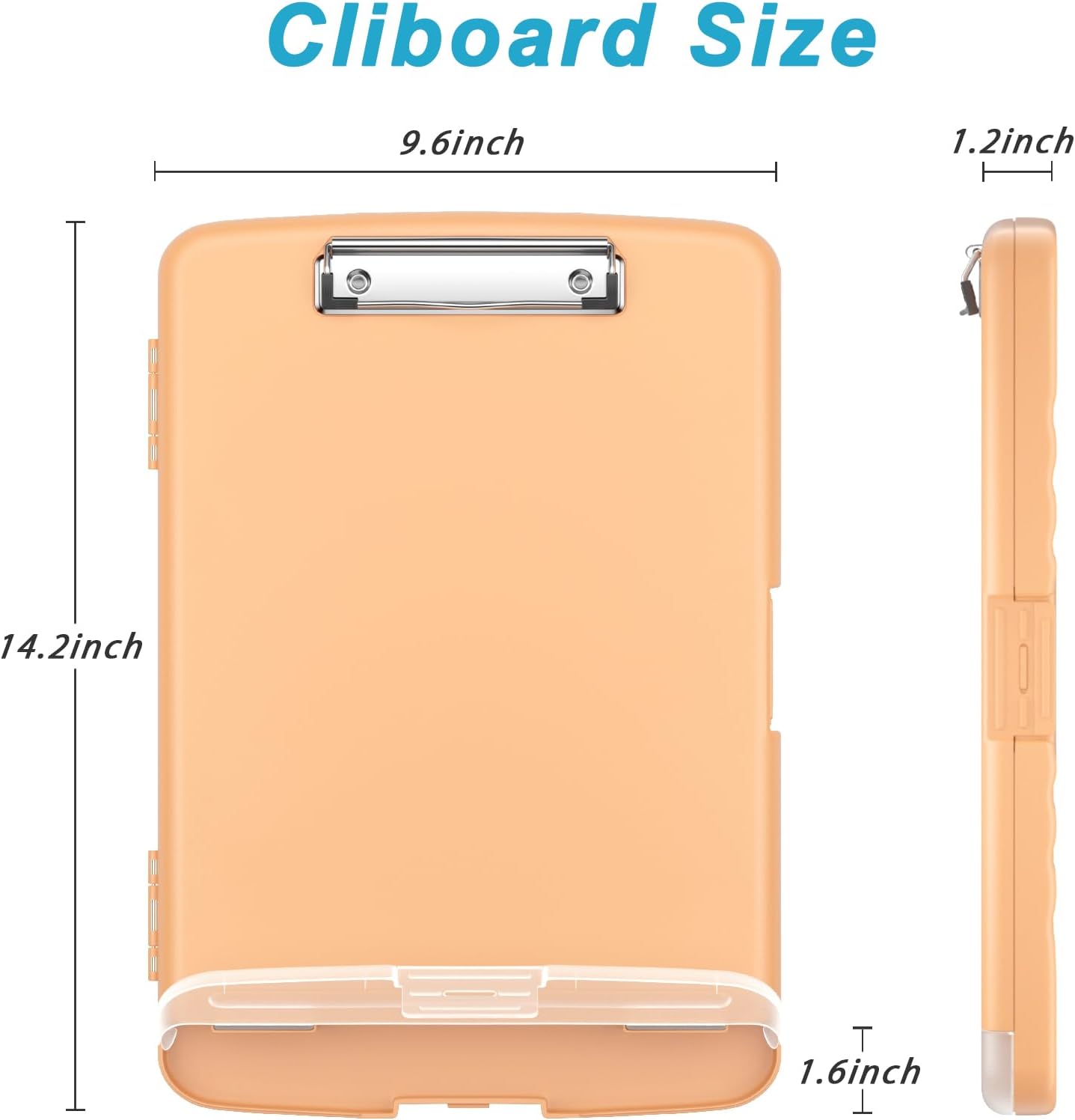 Rimilak Plastic Clipboard with Storage, 8.5 x 11 High Capacity Folio Nursing Case with Pen Holder, Size 14.2 x 9.6 x 1.2″ Folder Side-Opening for Classroom, Teacher, Smooth Writing, Dark Green