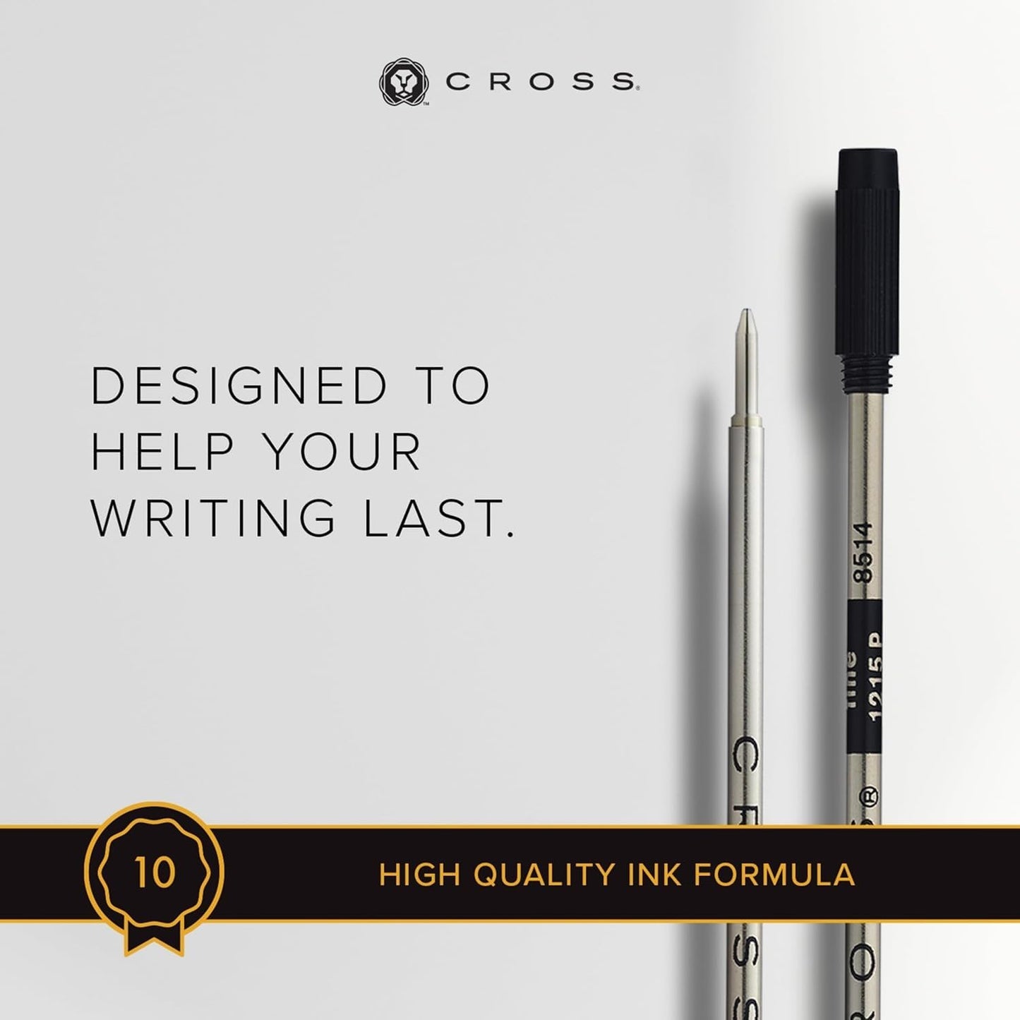 Cross Ballpoint Pen Refill - Black - Fine - 2-Pack - Refill for Consistent Ink Flow - Quick-Drying & Smudge-Free - Precision-Engineered - Crisp Lines & Signatures - 0.27 mm Width - Writes 2.7 Miles