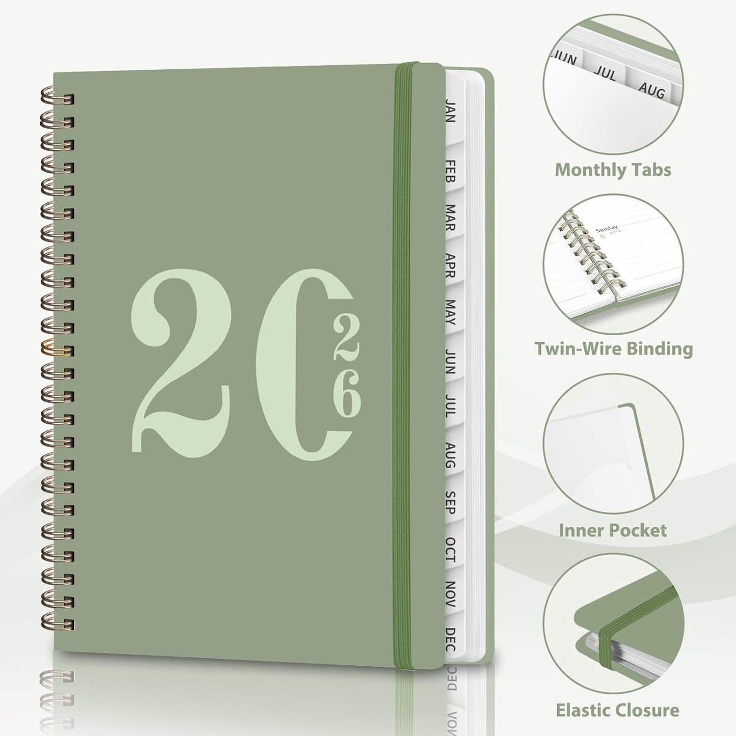 Planner 2026-2027, Weekly and Monthly Academic Year Calendar Planner, July 2026 - June 2027, Daily Agenda Book for Office School Supplies, A5(6.3'' x 8.5'')