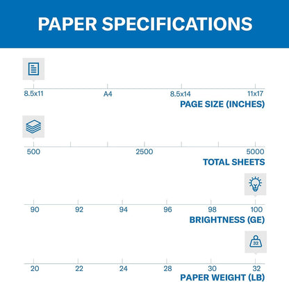 Hammermill Printer Paper, Premium Color 32 Lb Copy Paper, 8.5 x 11-1 Ream (500 Sheets) - 100 Bright, Made in the USA, 102630R