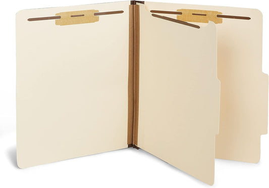 Staples Recycled Classification Folders, Letter Size, 1‑Divider, 1.75" Expansion, Durable Construction – 20/Carton