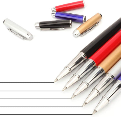 8 Pieces Replaceable Ballpoint Pen Refills Work for Most Brands Pens with Smooth Writing,Free-Flowing German Ink with Medium 0.5mm Ballpoint Tip(Black Refills and Length 4.4inch)