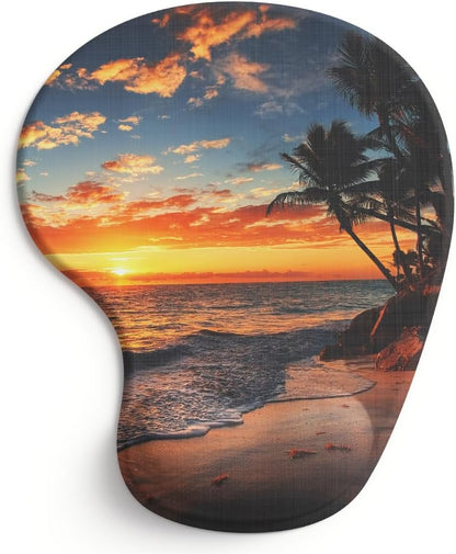 Office Mousepad with Gel Wrist Support - Ergonomic Gaming Desktop Mouse Pad Wrist Rest - Design Gamepad Mat Rubber Base for Laptop Computer -Silicone Non-Slip Special-Textured Surface (01Pink)