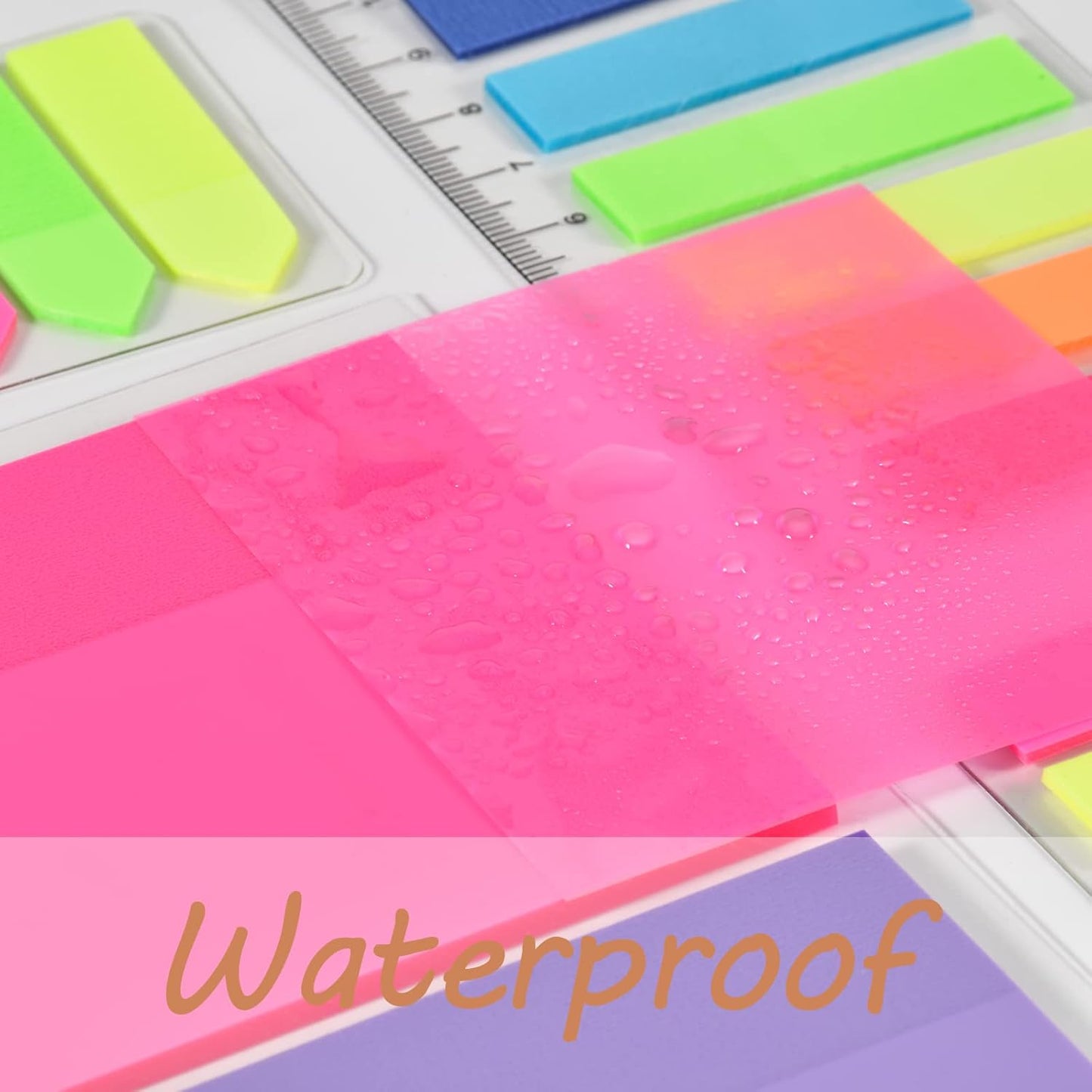 BAYTORY 700 Sheets Transparent Sticky Notes, Clear Waterproof 3 x 3 inch See Through Memo Pad, Self-Adhesive Translucent Writable Index Tabs for Annotating Books, Office & School Study Supplies
