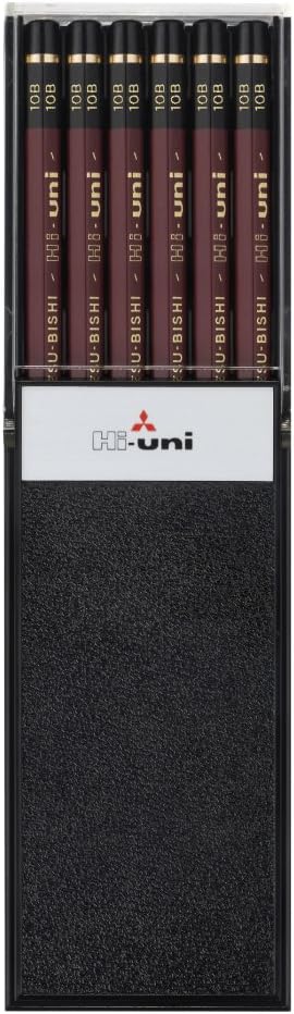 Uni Hi-Uni Wooden Pencil - 10B - Box of 12 (HU10B)