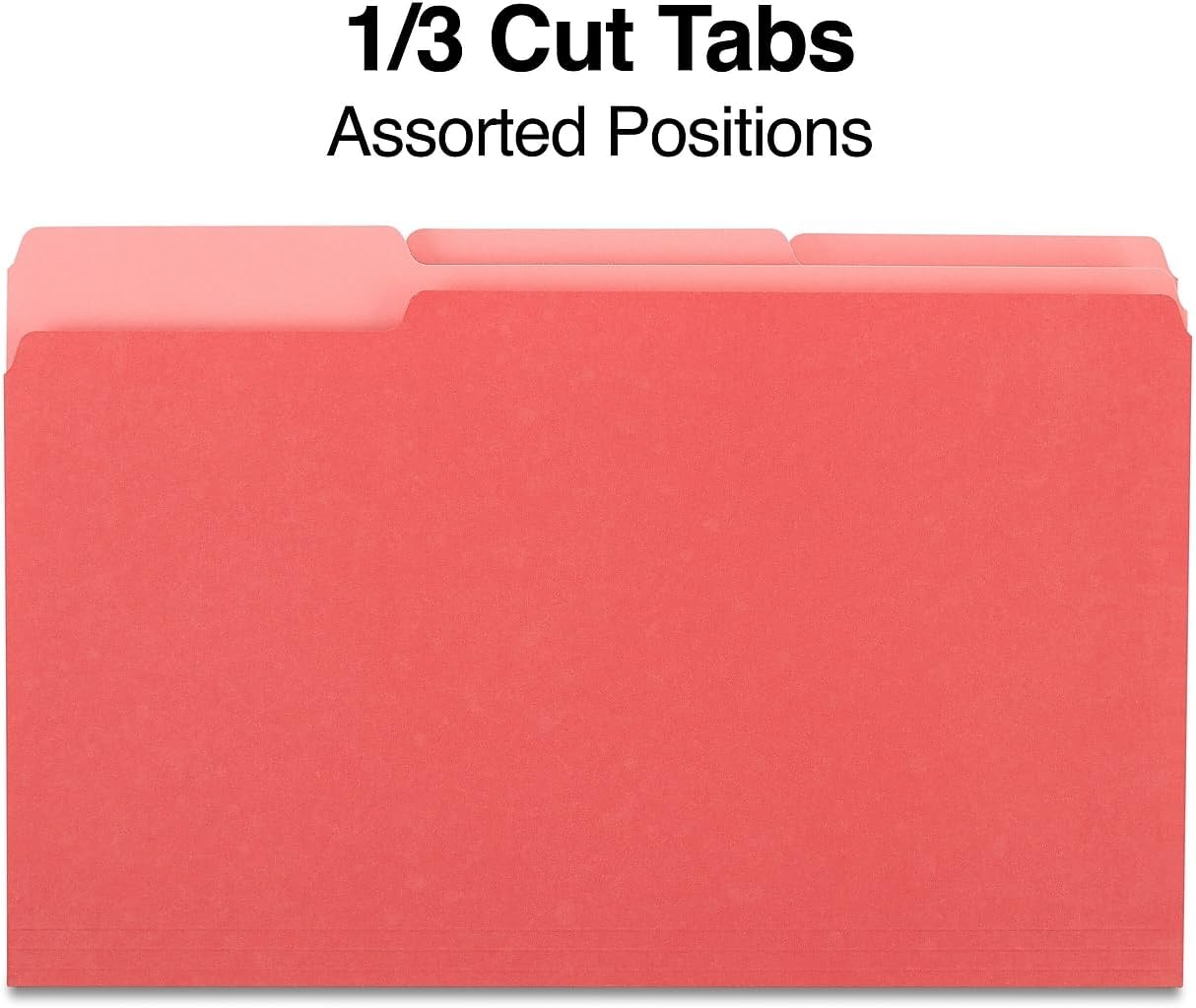 Staples Recycled File Folders, Legal Size, 1/3‑Cut Tabs, Manila, 30% Recycled Paper Stock, 100/Box
