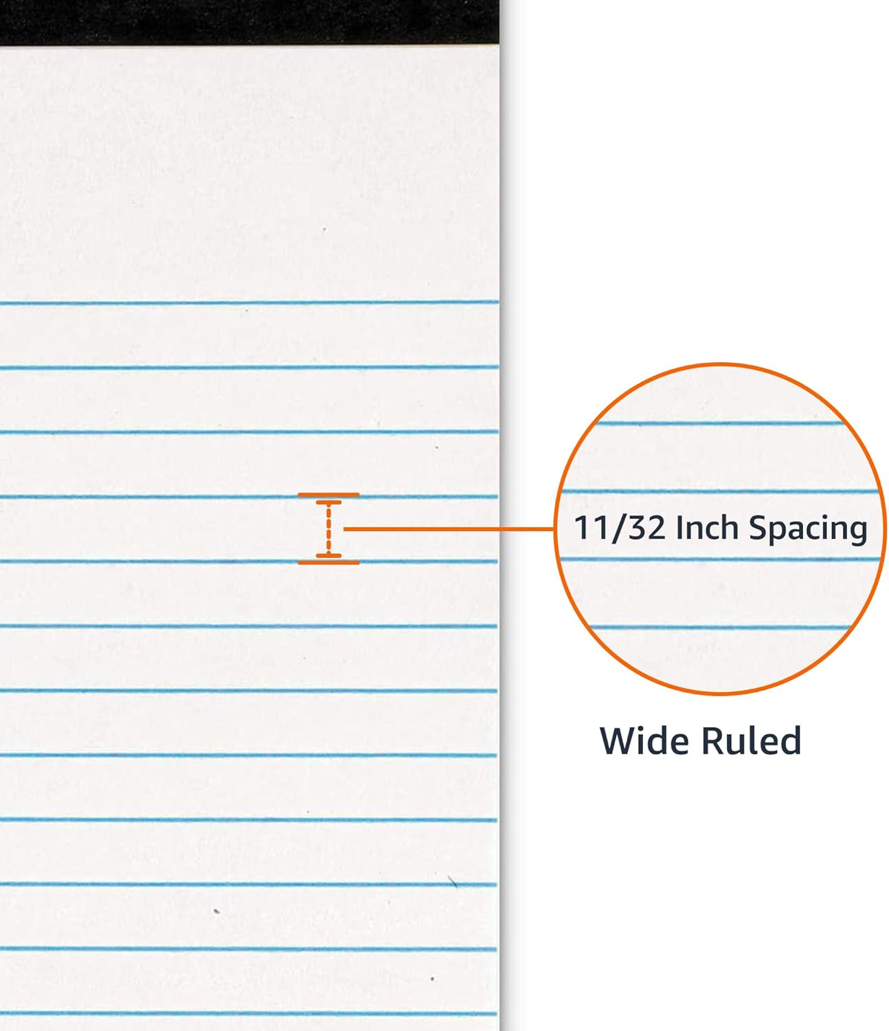 Amazon Basics Wide Ruled Lined Writing Note Pads with Sturdy Back, 8.5" x 11.75", Multicolor, 6-Pack, 300 Sheets, Perforated