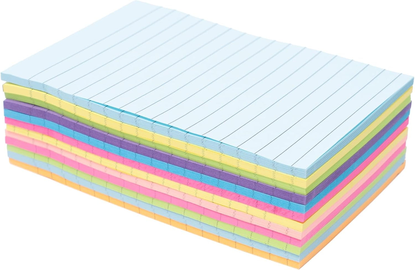 12 Pack Lined Sticky Notes, 3x3 Inch & 4x6 Inch, Ruled Self-Stick Memo Pads, Sticky Notes for Writing, to-Do Lists, Office, School, Home (Neon, 4x6 in)