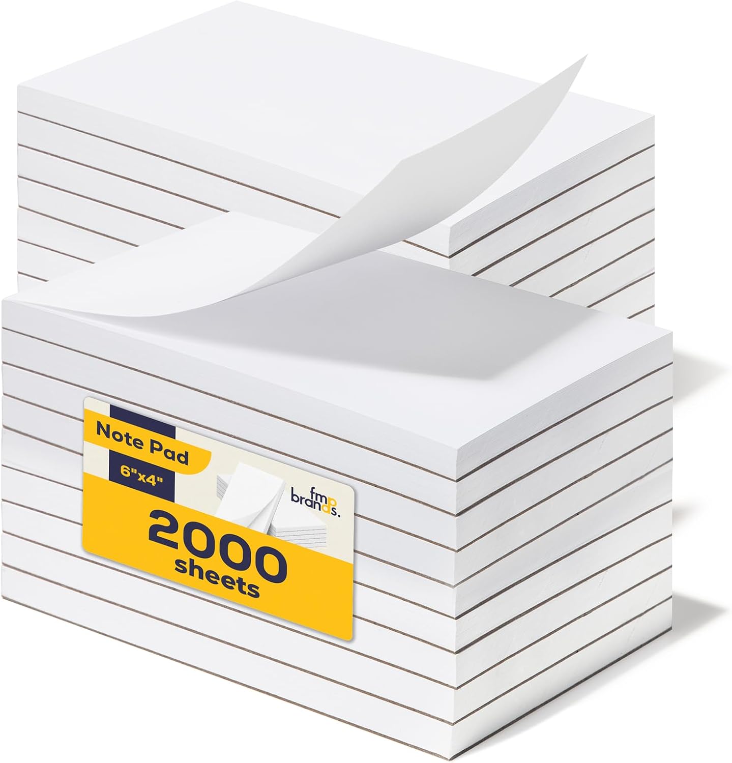 FMP Brands 10 Pack Note Pads 4x6, 100 Sheets Per Memo Pad, Writing Scratch Pad, Blank Notepad, White Waitress Server Note Pads, Paper Pad, To Do Grocery List Small Notepads
