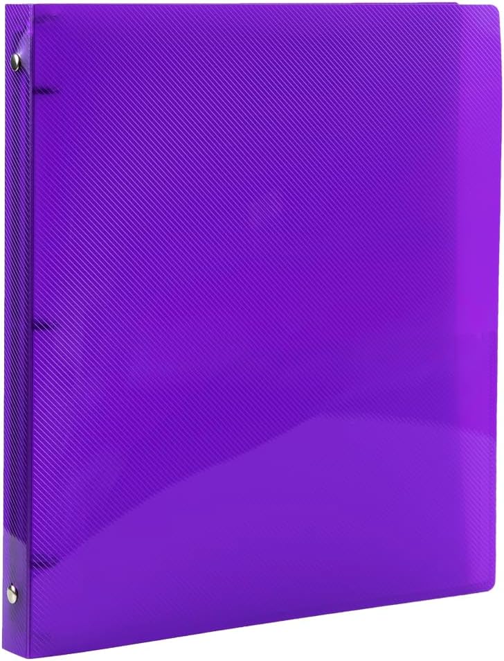 JAM PAPER Plastic 0.75 inch Binder - Clear 3 Ring Binder - Sold Individually