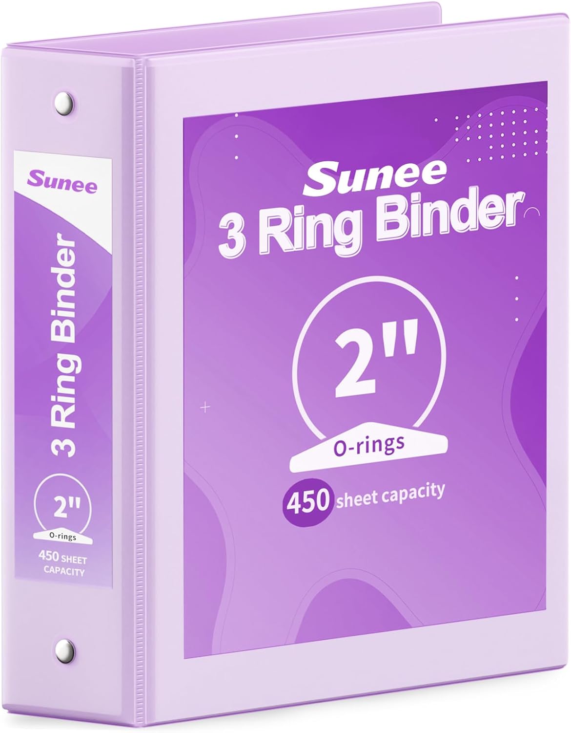 SUNEE 3 Ring Binder 3 Inch 1 Pack, Clear View Binder Three Ring PVC-Free (Fit 8.5x11 Inches) for School or Office Supplies, Pink