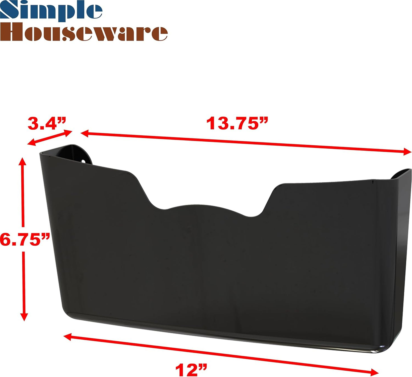 Simple Houseware Clear Single Pocket Wall Mount for Hanging File Holder, 3 Packs