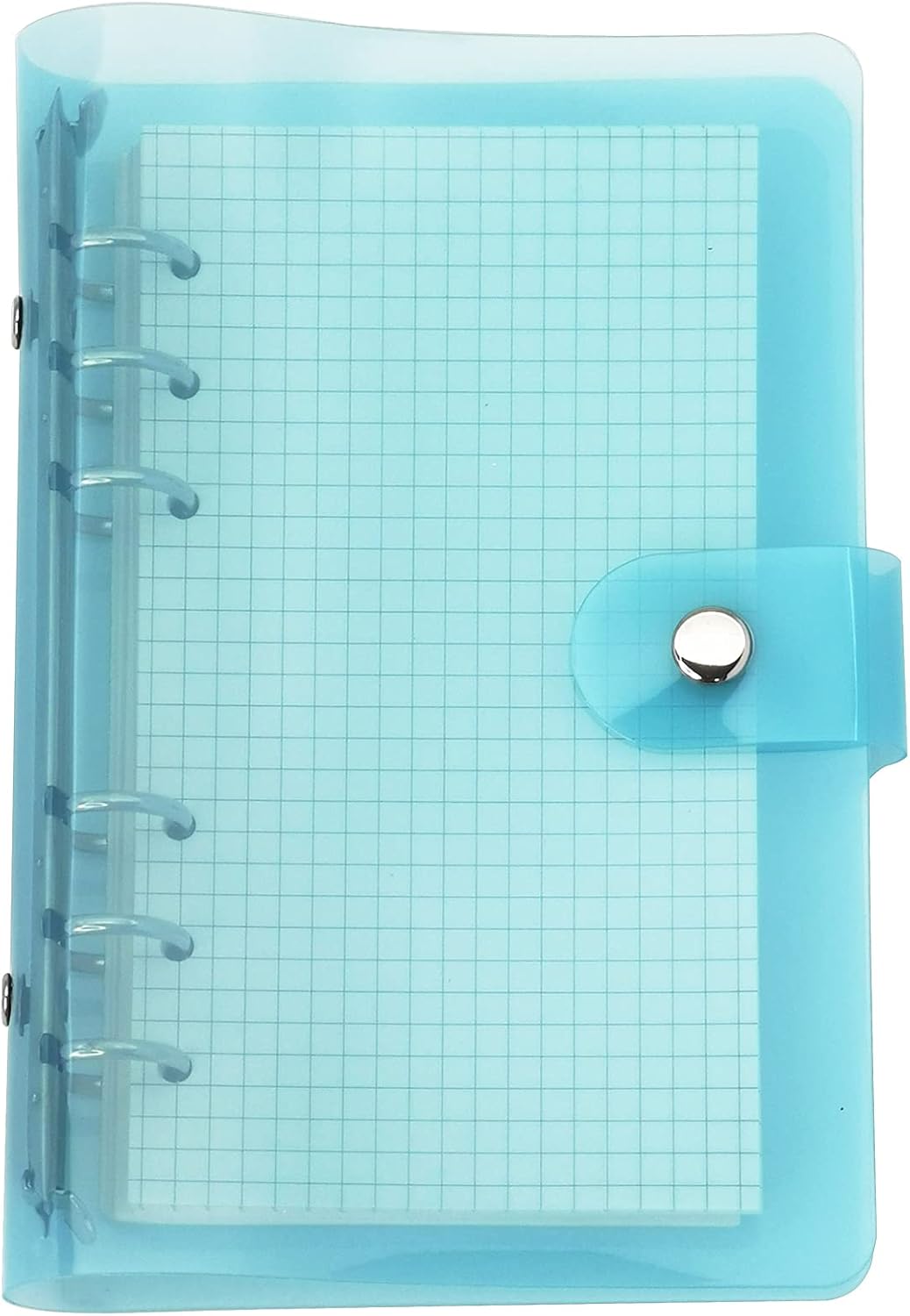 A6 A5 6-Holes Colorful PVC Cover Round Ring View Binder with Snap Button Closure File Folder for Loose Leaf Sheet Protectors Notebook Refill (Pink Daisy, A5 Mini Set) - Colors B