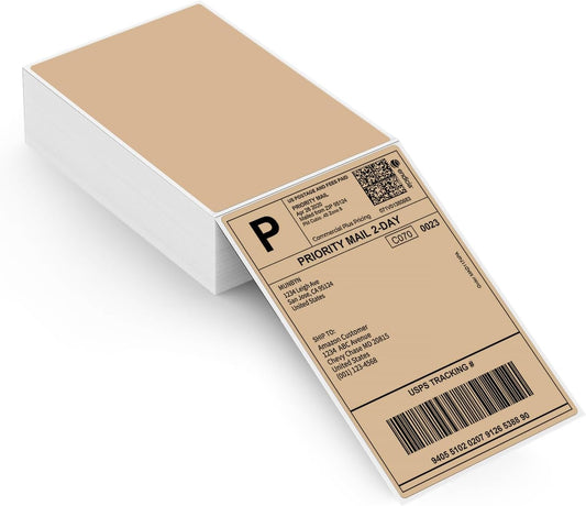 MUNBYN Thermal Direct Shipping Label (Pack of 500 4x6 Per Fanfold Labels) - Commercial Grade