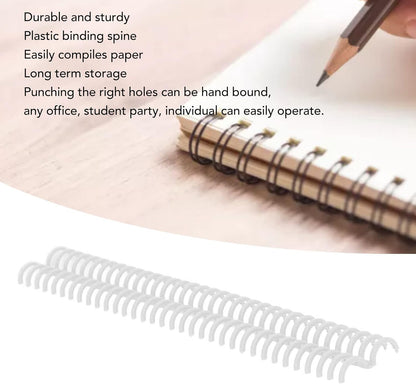 10 Pcs 15mm/0.59 in Binding Coils 32 Loop Spine for Books, Plastic Binding Rings for Manual Binding Machine, Wire Coils for Report Covers, Documents, Presentations, DIY Projects(Black)