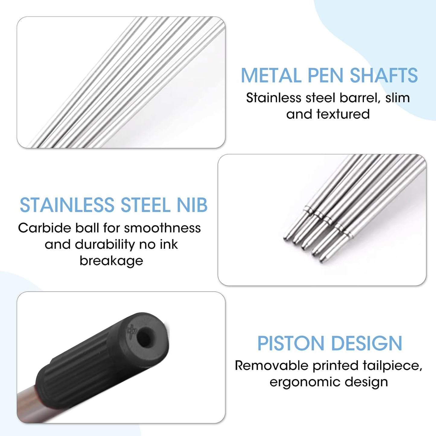 0.7 mm Ballpoint Ink Twist Pen Refills, 15 Pcs Medium Point Metal Smooth Writing Replaceable Ink Refill, Stationery Compatible for Cross Ballpoint Replacement (4.6in M) (Black+Red+Blue, 15)
