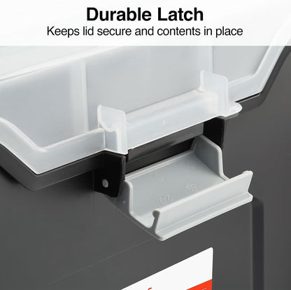 STAPLES Plastic File Box with Snap Lid, Letter/Legal Size, Clear, 4/Carton