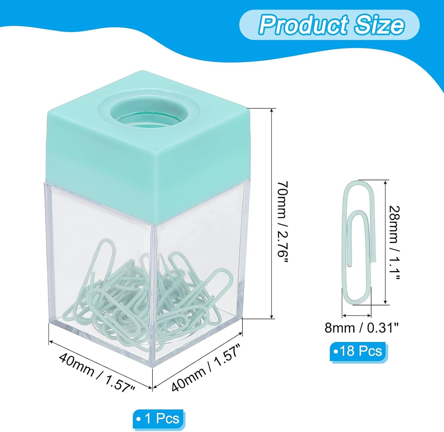 PATIKIL Magnetic Paper Clip Holder Dispenser, Large Capacity Paper Clip Organizers with Magnetic Top for Desk Supplies, Office, Classroom, Home, Purple