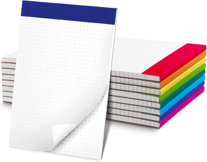 Jetec 8 Pack Dot Grid Notepad 5x8 Graph Paper Pad 50 Sheets Legal Pad Quad Ruled Notepad for Drawing Journaling Sketching Planner School College Office Engineers (Dot Line)