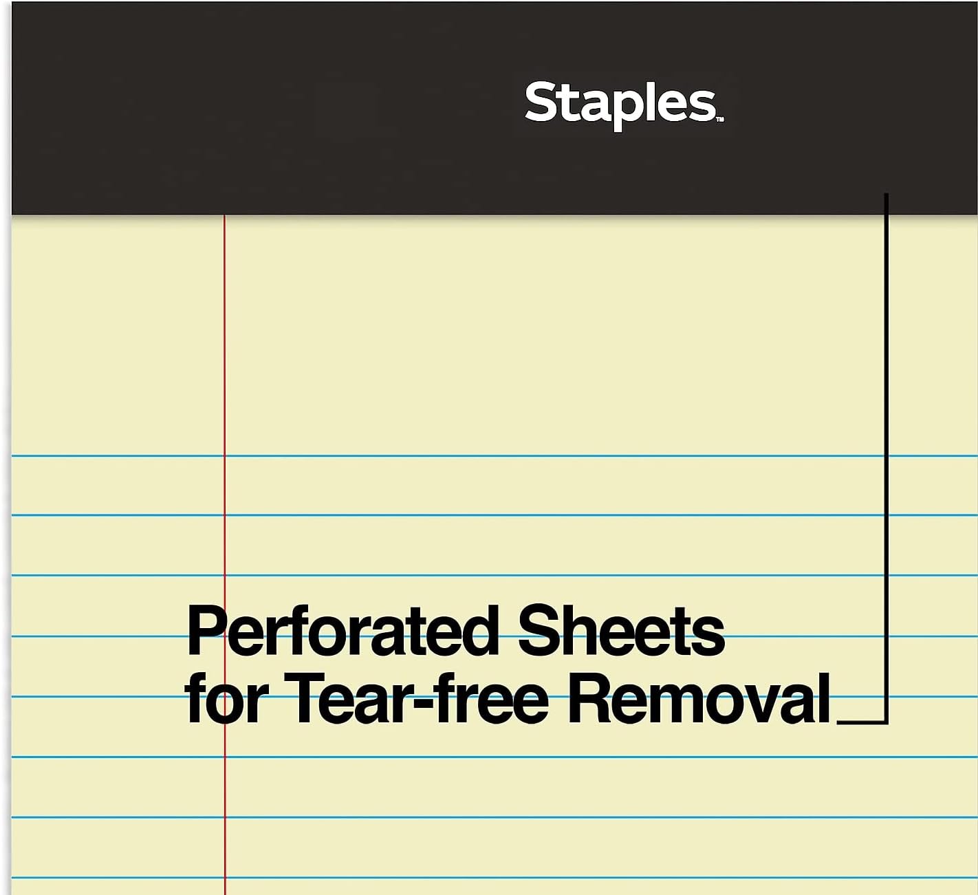 STAPLES Notepads, 5” x 8”, Narrow Ruled, White, 50 Sheets/Pad, 12‑Pack