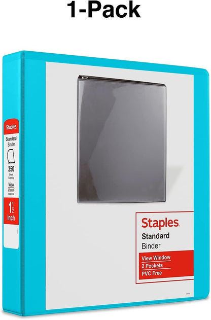 Staples Standard 2-Inch 3-Ring View Binder, Holds Up to 450 Sheets, Orange, Durable Binder for Office & School