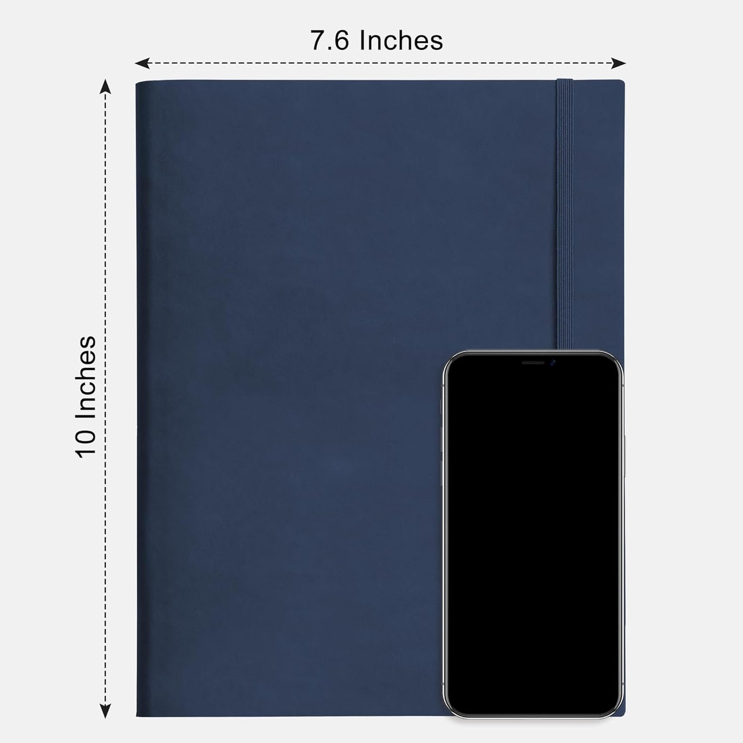 RETTACY Lined Journal Notebook, 2-Pack, 204 Numbered Pages per Pack, B5 Medium 7.6" × 10", Leather Softcover, 100 GSM Thick Paper, for Writing, Work, School (Black & Dark Green)