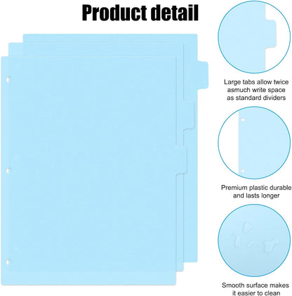 8Pcs 3 Ring Black Binder Dividers with 8 Tabs,A4 Sturdy Plastic Dividers Aesthetic Dividers for Binder,Insertable Black Binder for Office Homework Notebook Binder Page Supplies