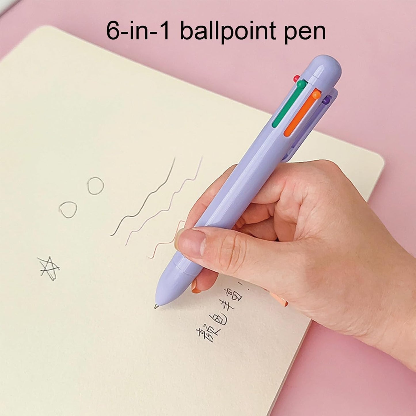 7 Pcs Cute Blue Stationery Set Kawaii School Supplies Office Supplies Including Ballpoint Pens Pencil Sharpener Highlighter Correction Tape Ruler Utility Knife (Blue)