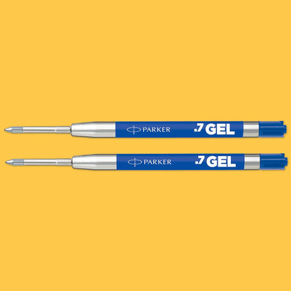 Parker Jotter Originals Gel Pen Refills | Smooth Blue Gel Ink Refills | Medium Tip (0.7mm) | 2 Count