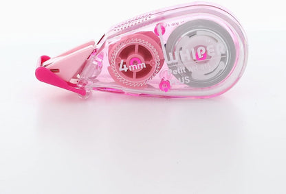Plus WH-814-3P Correction Tape, White Petite, 0.2 inches (4 mm), Pink, Pack of 3 49-244
