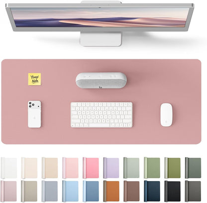YSAGi Leather Desk Pad Protector, Large Mouse Pad, Non-Slip PU Leather Desk Blotter, Waterproof Writing Pad for Office and Home (31.5" x 15.8", Eggshell) - Colors B