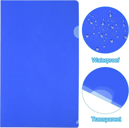PATIKIL L Type Folders 50 Pack A4 Plastic File Project Pockets Clear Paper Document Jacket Sleeves for Office, Orange