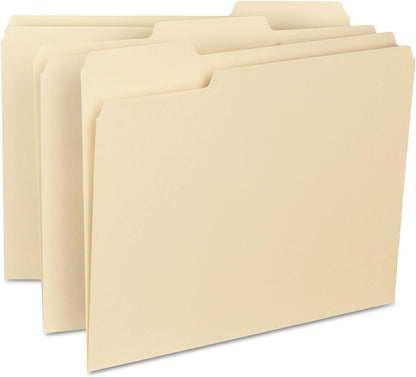 Smead Interior File Folder, 1/3-Cut Tab, Letter Size, Aqua, 100 per Box, Expandable File Folders for Filing Cabinet