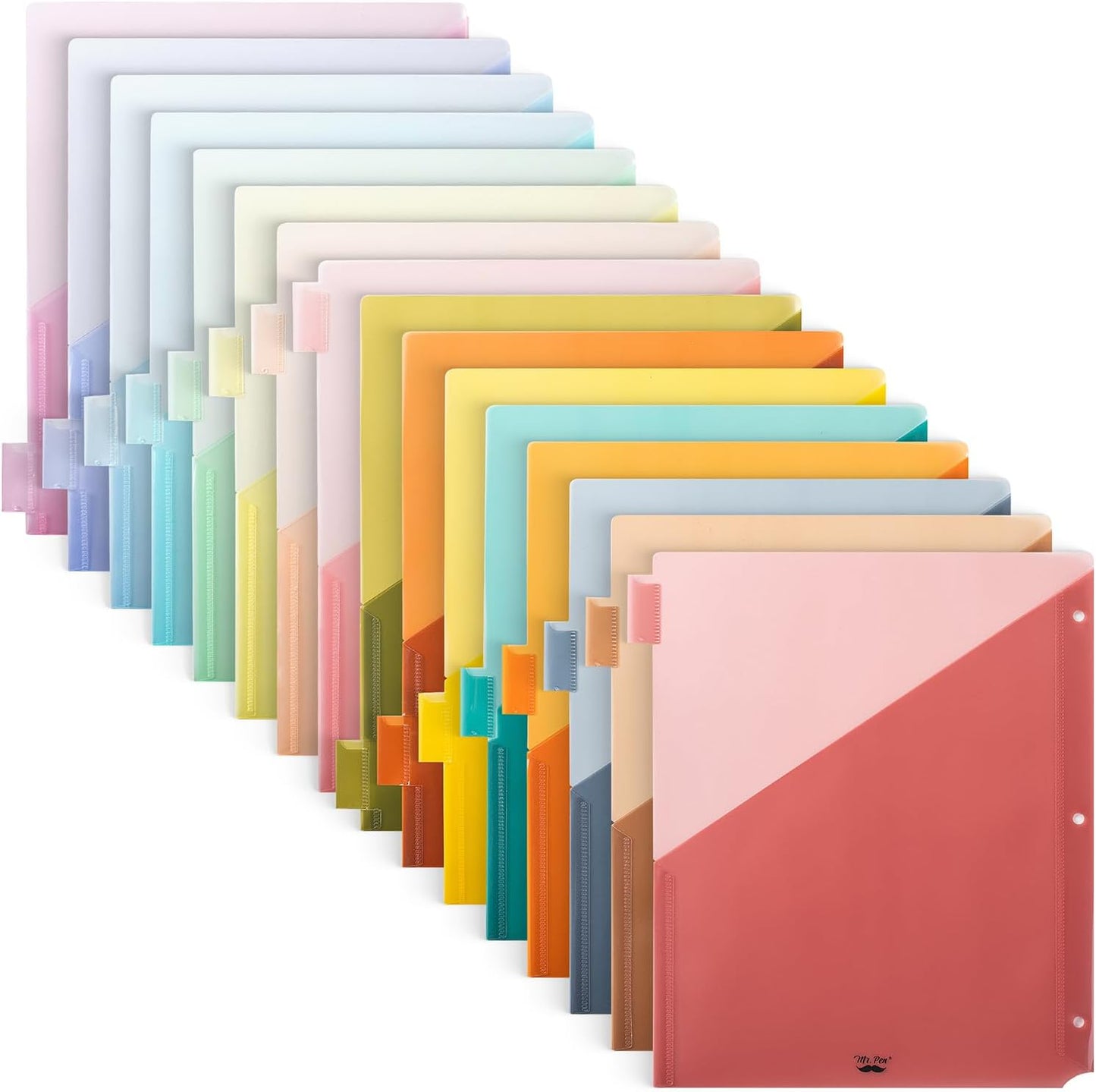Mr. Pen- Binder Dividers with Pockets and Tabs, 1 Set, 8 Tabs/Set, Colorful, 3 Ring Binder Dividers with Tabs and Pockets on Both Sides