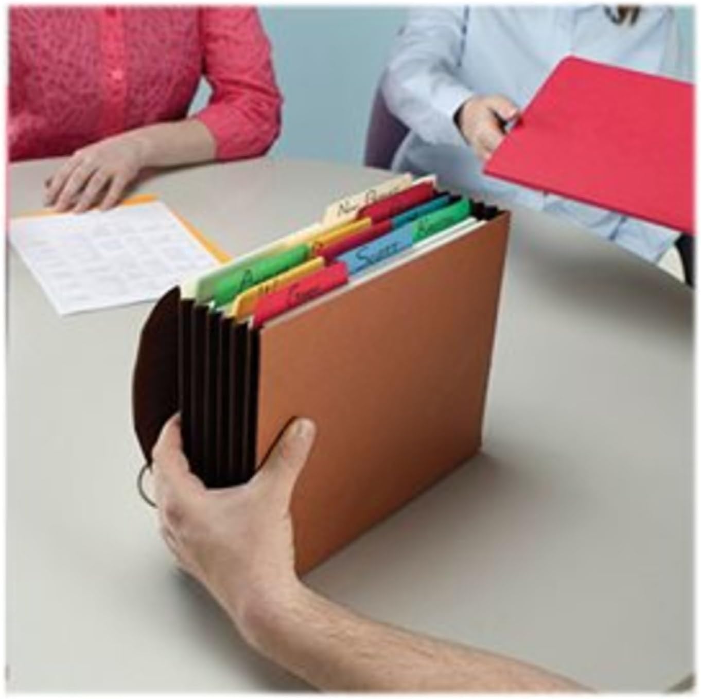 Smead 100% Recycled Expanding File Wallet with Flap and Cord Closure, 2" Expansion, Letter Size, Redrope, 10 per Box (77170)