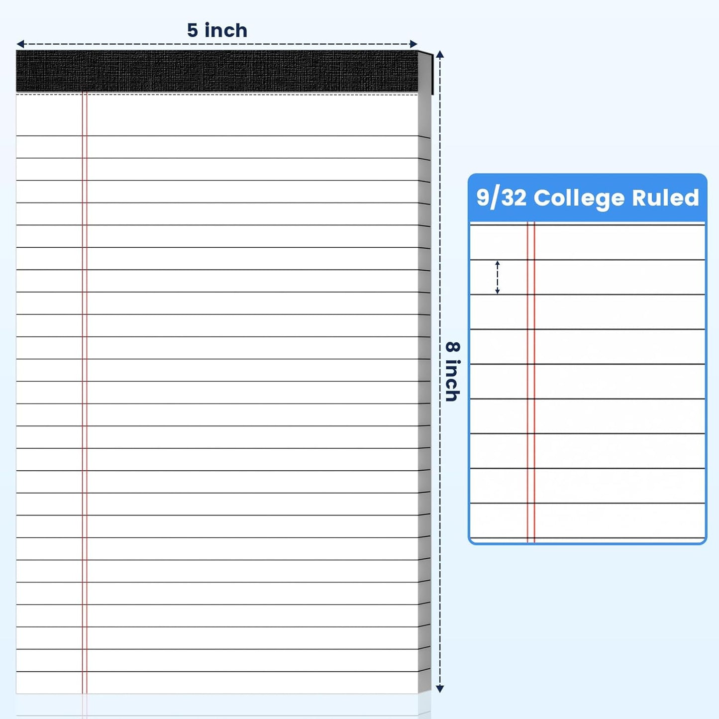 12pcs 5x8 Inch Yellow Note Pads Legal Pads, College Ruled Writing Legal Pads, 360 Sheets Total, Notepad for Students, Office & Home | Bulk Supply for Notes, Lists & Planning | Premium Quality Paper