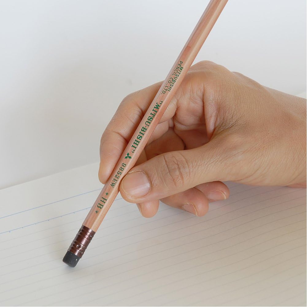 Mitsubishi Pencil K9852EWHB Recycled Pencil with Eraser 9852EW HB, 1 Dozen