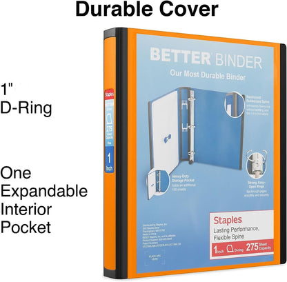 Staples Better Binder 2-Inch D-Ring View Binder, Reinforced Spine, Holds Up to 540 Sheets, Teal, for Office & School