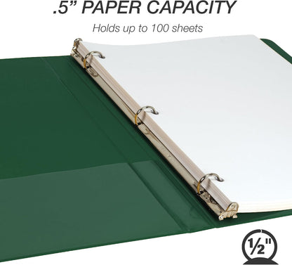Samsill 1.5 Inch 3 Ring Binders, Economy Round Ring, Clear View Cover, 325 Sheet Capacity - for School, Home, Office - White, 4 Pack