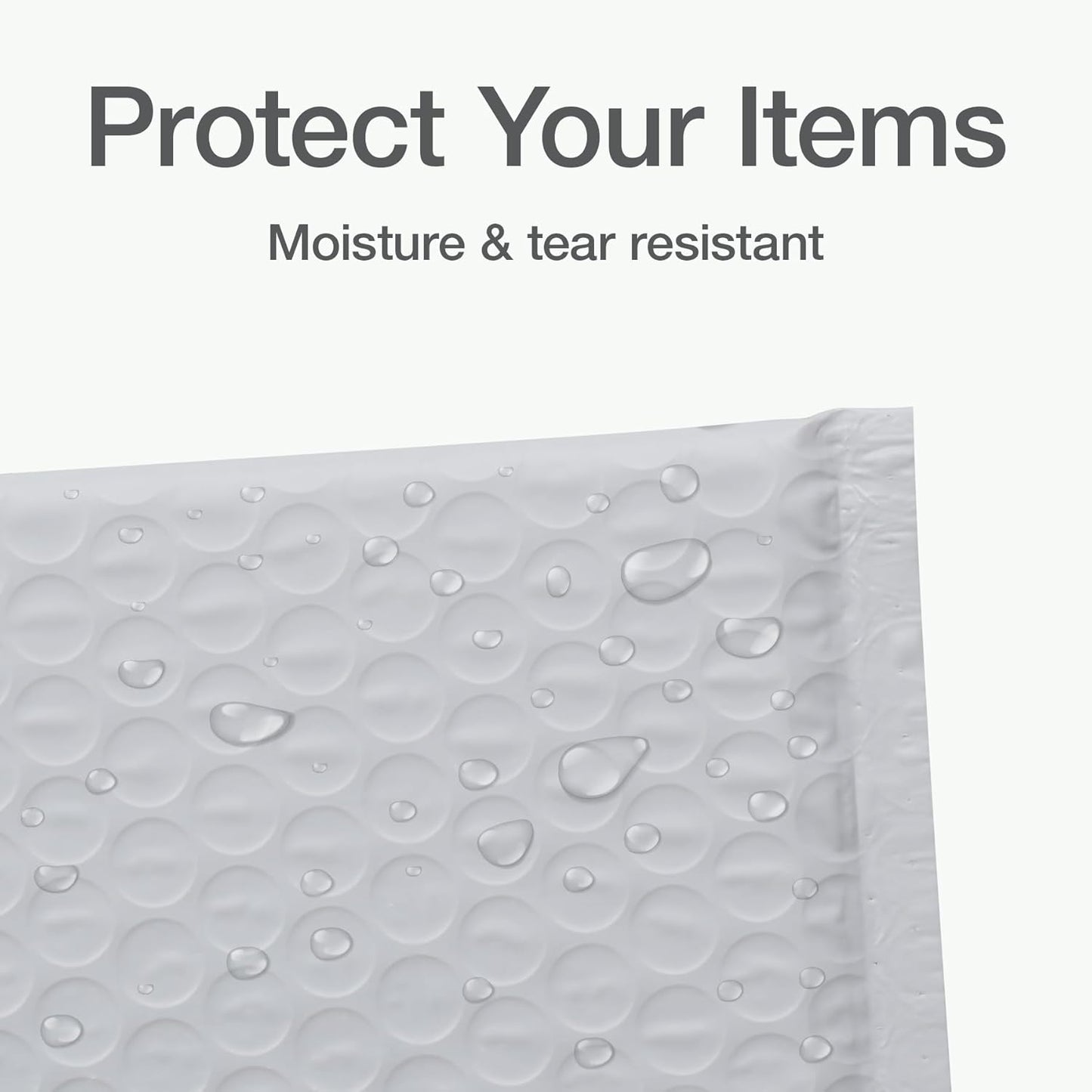 Quality Park Bubble Mailers, 6 x 9 Inch, White Poly Mailers, Padded Envelopes, Shipping Envelopes, Water Resistant, Self Seal, 50 Per Box (QUA85856), Plastic