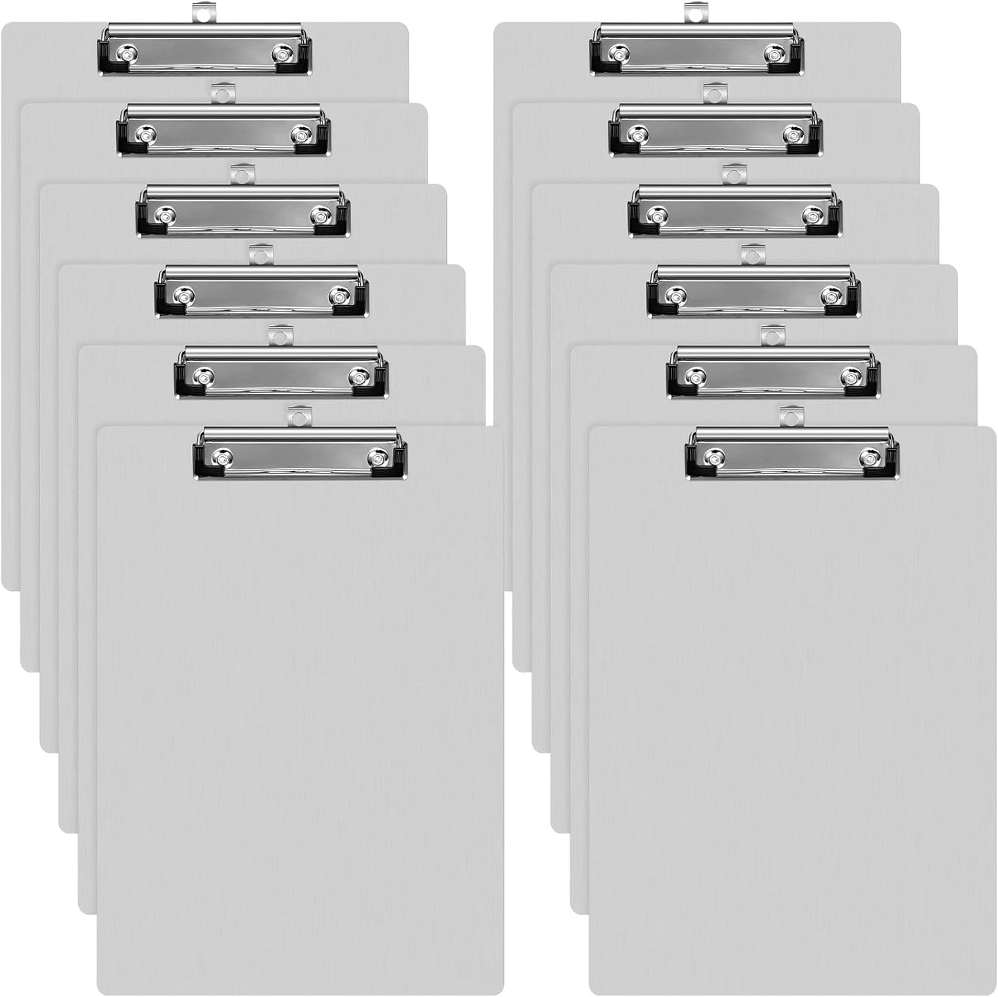 Epakh 8 Pieces Clipboard Bulks Metal Clipboard Aluminum Office Low Profile Clip Standard A4 Letter Size Metal Clip Board, Size 12.5 x 9 Inch